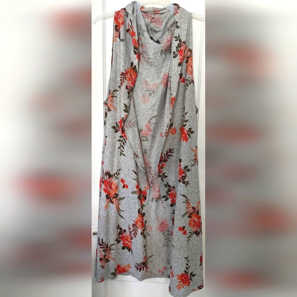 Rouge Collection Sweaters - Rouge Collection Floral Cardigan Duster